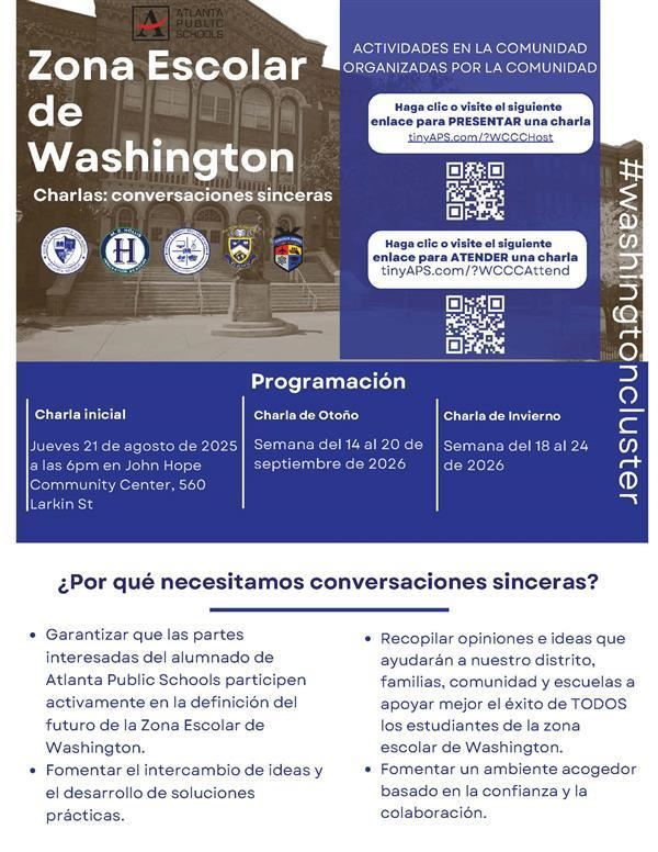 Zona escolar de Washington folleto